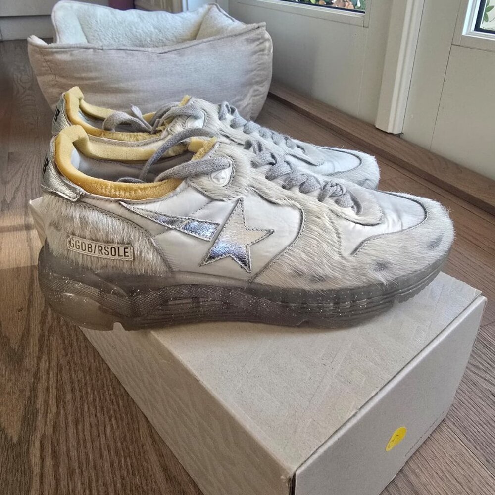 Golden Goose White and Silver Sneakers - Picture 3 of 4